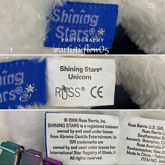 NEW! RARE! SEALED! 2006 Russ Shining Stars White And Pink Plush Unicorn - Picture 7 of 10